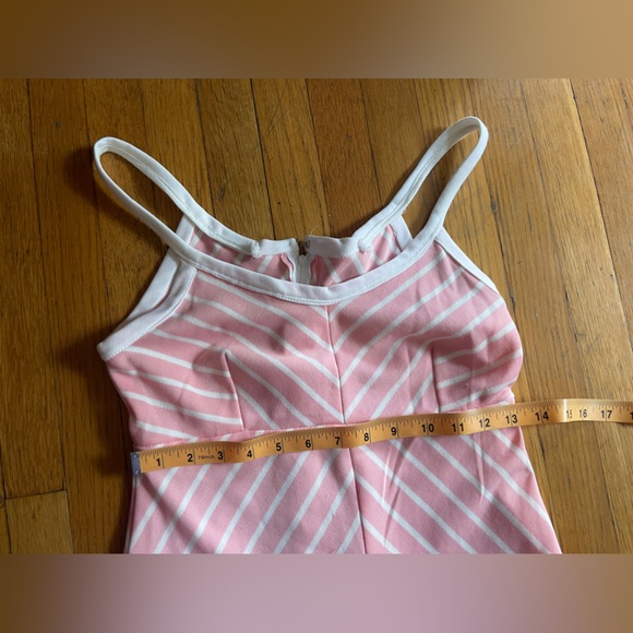 70s Vintage Pink and White Striped Dress - Picture 4 of 7